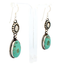 Load image into Gallery viewer, Navajo Native American Tyrone Mine Turquoise Earrings SKU233159