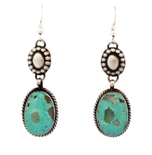 Load image into Gallery viewer, Navajo Native American Tyrone Mine Turquoise Earrings SKU233159