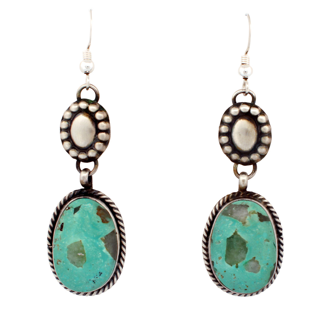 Navajo Native American Tyrone Mine Turquoise Earrings SKU233159