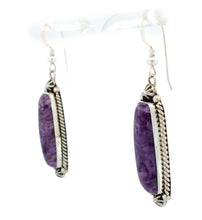 Load image into Gallery viewer, Navajo Native American Charoite Earring by Carol Wylie SKU233163