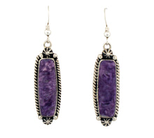 Load image into Gallery viewer, Navajo Native American Charoite Earring by Carol Wylie SKU233163