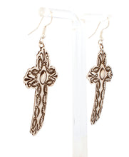 Load image into Gallery viewer, Navajo Native American Sterling Silver Cross Earrings by Micah Nelson SKU233165