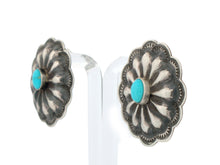 Load image into Gallery viewer, Navajo Native American Kingman Turquoise Conch Post Earrings SKU233167