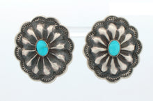 Load image into Gallery viewer, Navajo Native American Kingman Turquoise Conch Post Earrings SKU233167