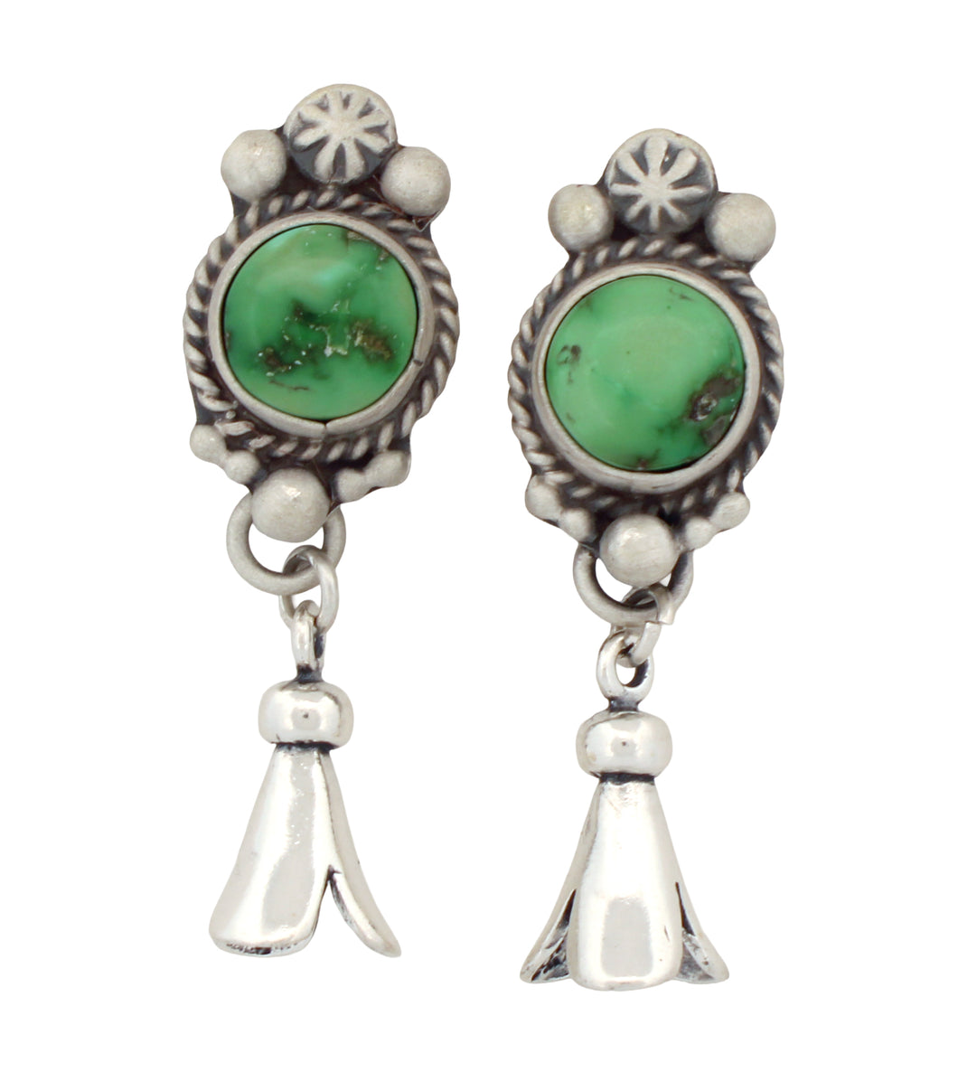 Navajo Native American Sonoran Gold Turquoise Earrings by Francisco SKU233169