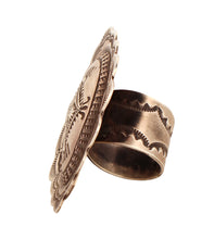 Load image into Gallery viewer, Navajo Native American Sterling Silver Concho Ring Size 8 by Platero SKU233172