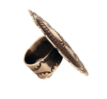 Load image into Gallery viewer, Navajo Native American Sterling Silver Concho Ring Size 8 by Platero SKU233172