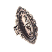 Load image into Gallery viewer, Navajo Native American Sterling Silver Concho Ring Size 8 by Platero SKU233172