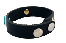 Load image into Gallery viewer, Navajo Native American Kingman Turquoise and Leather Bracelet by Yazzie SKU233174