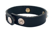 Load image into Gallery viewer, Navajo Native American Kingman Turquoise and Leather Bracelet by Yazzie SKU233174