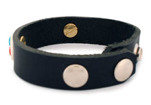 Load image into Gallery viewer, Navajo Native American Turquoise and Shell Leather Bracelet by Yazzie SKU233175