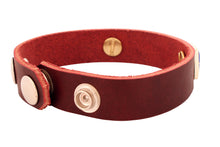 Load image into Gallery viewer, Navajo Native American Lapis Inlay Leather Bracelet by Edison Yazzie SKU233177