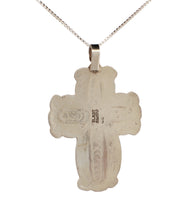Load image into Gallery viewer, Navajo Native American Kingman Turquoise And Silver Cross Pendant SKU233180