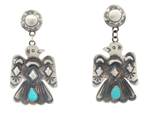 Navajo Native American Kingman Thunderbird Earrings by Tim Yazzie SKU233183