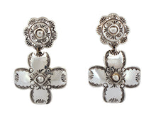 Load image into Gallery viewer, Navajo Native American Stamped Sterling Silver Earrings SKU233185
