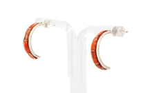 Load image into Gallery viewer, Navajo Native American Orange Spiny Oyster Shell Hoop Earrings SKU233187