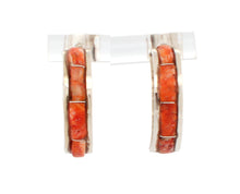 Load image into Gallery viewer, Navajo Native American Orange Spiny Oyster Shell Hoop Earrings SKU233187