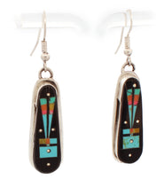 Load image into Gallery viewer, Navajo Native American Yei Inlay Earrings by Gilbert Smith SKU233189
