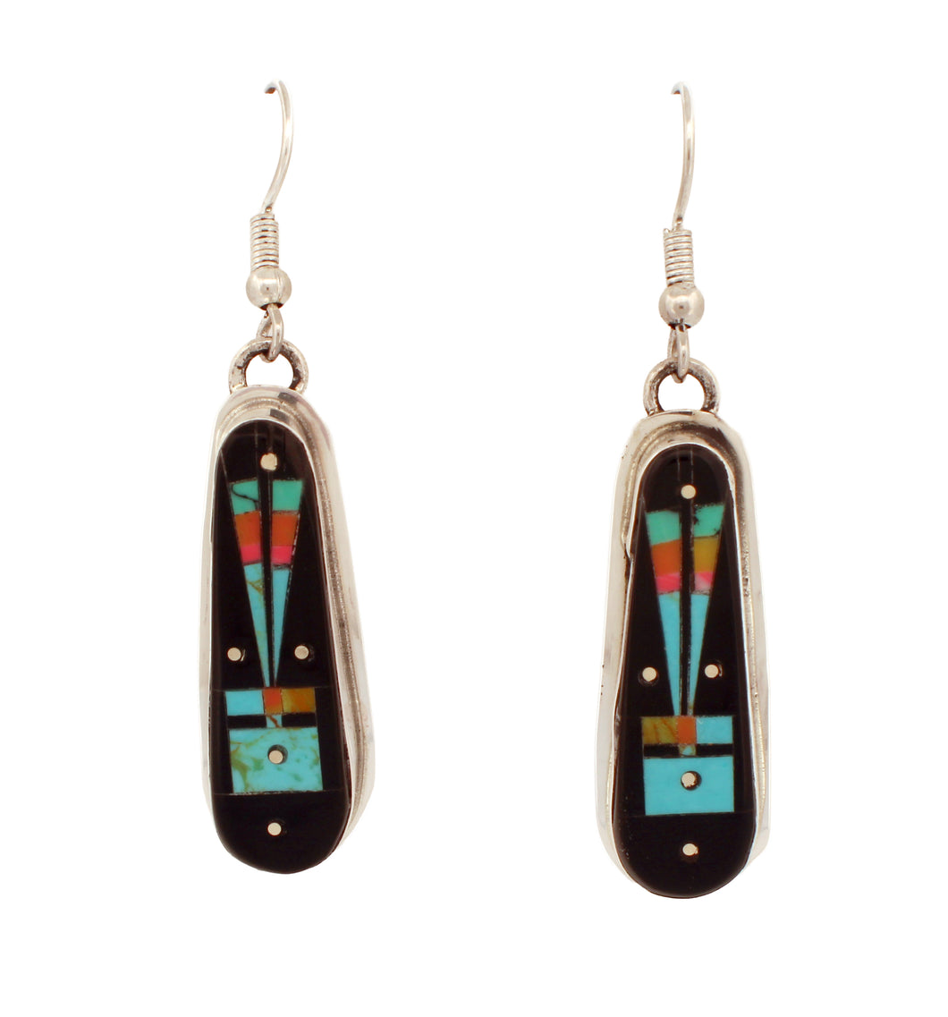 Navajo Native American Yei Inlay Earrings by Gilbert Smith SKU233189