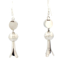 Load image into Gallery viewer, Navajo Native American Kingman Turquoise Squash Blossom Earrings SKU233191