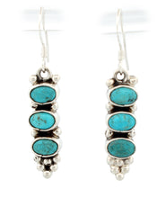 Load image into Gallery viewer, Navajo Native American Kingman Turquoise Dangle Earrings SKU233192