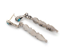 Load image into Gallery viewer, Zuni Native American Sleeping Beauty Petit Point Turquoise Earrings SKU233194