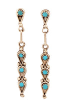 Load image into Gallery viewer, Zuni Native American Sleeping Beauty Petit Point Turquoise Earrings SKU233194