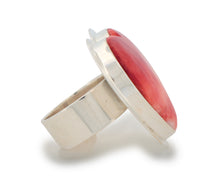 Load image into Gallery viewer, Navajo Native American Orange Spiny Shell Heart Ring Size 7 SKU233195