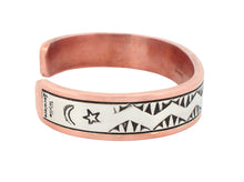 Load image into Gallery viewer, Navajo Native American Copper and Sterling Silver Cuff Bracelet by Wylie SKU233196