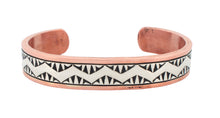 Load image into Gallery viewer, Navajo Native American Copper and Sterling Silver Cuff Bracelet by Wylie SKU233196