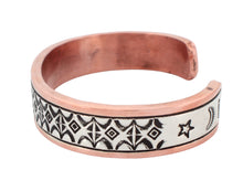 Load image into Gallery viewer, Navajo Native American Copper and Sterling Silver Cuff Bracelet by Wylie SKU 233198