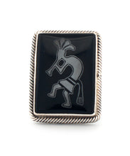 Load image into Gallery viewer, Navajo Native American Jet Kokopelli Ring Size 7 by Mark Yazzie SKU 233200