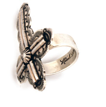 Load image into Gallery viewer, Navajo Native American Sterling Silver Cross Ring Size 8 1/4 by Nelson SKU233204