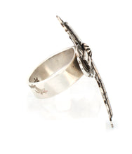 Load image into Gallery viewer, Navajo Native American Sterling Silver Cross Ring Size 8 1/4 by Nelson SKU233204