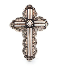 Load image into Gallery viewer, Navajo Native American Sterling Silver Cross Ring Size 8 1/4 by Nelson SKU233204
