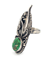 Load image into Gallery viewer, Navajo Native American Sonoran Gold Turquoise Ring size 6 1/2 SKU233205