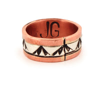 Load image into Gallery viewer, Navajo Native American Copper and Sterling Silver Ring Size 8 SKU233208