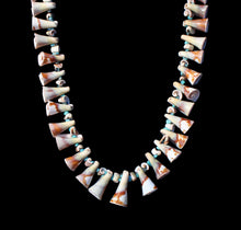 Load image into Gallery viewer, Santo Domingo Pueblo Kingman Turquoise and Valuta Shell Necklace by Bird SKU233209