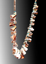 Load image into Gallery viewer, Santo Domingo Pueblo Kingman Turquoise and Valuta Shell Necklace by Bird SKU233209