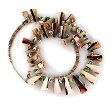 Load image into Gallery viewer, Santo Domingo Pueblo Kingman Turquoise and Valuta Shell Necklace by Bird SKU233209