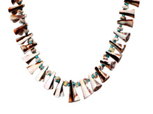 Load image into Gallery viewer, Santo Domingo Pueblo Kingman Turquoise and Valuta Shell Necklace by Bird SKU233209