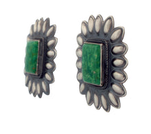Load image into Gallery viewer, Navajo Native American Green Tyrone Turquoise Earrings by Johnson SKU233213