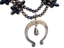 Load image into Gallery viewer, Navajo Native American Naja Kingman Turquoise Necklace by Robert Johnson SKU233216