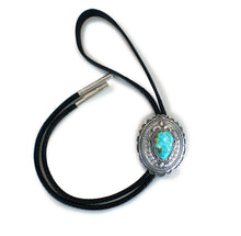 Load image into Gallery viewer, Navajo Native American Sonoran Gold Turquoise Bolo Tie by Leonard Maloney SKU233218