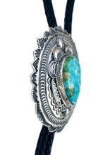 Load image into Gallery viewer, Navajo Native American Sonoran Gold Turquoise Bolo Tie by Leonard Maloney SKU233218