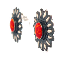 Load image into Gallery viewer, Navajo Native American Rosarita Flower Earrings by Robert Johnson SKU233219