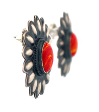 Load image into Gallery viewer, Navajo Native American Rosarita Flower Earrings by Robert Johnson SKU233219