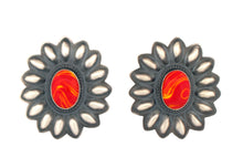 Load image into Gallery viewer, Navajo Native American Rosarita Flower Earrings by Robert Johnson SKU233219