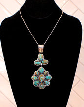 Load image into Gallery viewer, Navajo Native American Sierra Bella Turquoise Pendant Necklace by Lincoln SKU233224