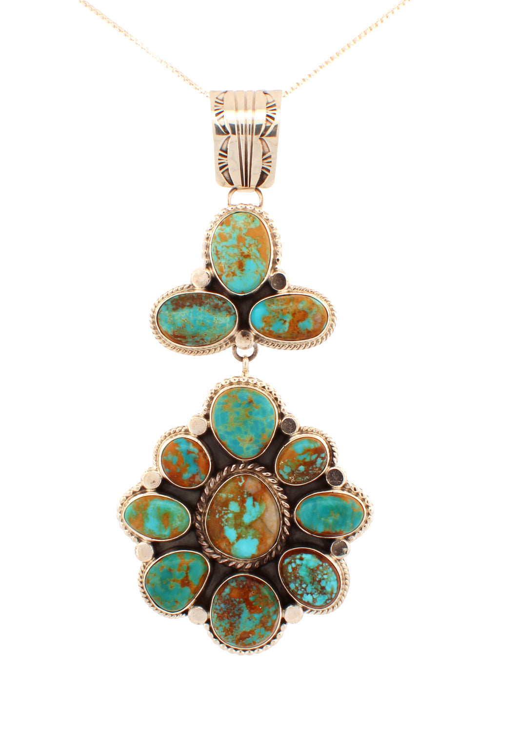 Navajo Native American Sierra Bella Turquoise Pendant Necklace by Lincoln SKU233224